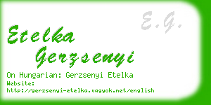 etelka gerzsenyi business card